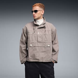 PUMA x REPRESENT Men's Half-Zip Rain Jacket, Pine Bark, extralarge-IND
