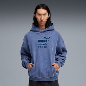 PUMA x REPRESENT Men's Oversized Hoodie, Blue Dusk, extralarge