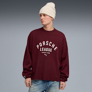 PUMA x PORSCHE LEGACY Lifestyle Knit Crew Neck Men, Ruby Shimmer, extralarge