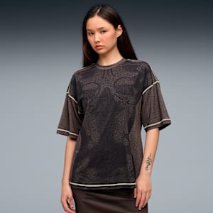 YONA Women's Printed Sleeveless Tee, Flat Bronze, extralarge-IND