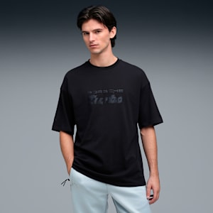 Porsche Legacy Men's Oversized Puff Print Tee, PUMA Black, extralarge-IND