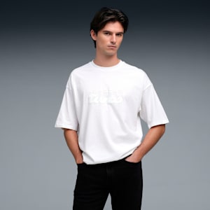 Porsche Legacy Men's Oversized Puff Print Tee, PUMA White, extralarge-IND