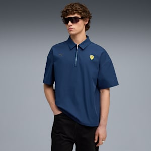 Ferrari Premium Men’s Regular Fit Motorsport Polo, Persian Blue, extralarge-IND