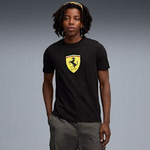 Scuderia Ferrari Sportswear Coloured Shield Tee Men, PUMA Black, large-GBR