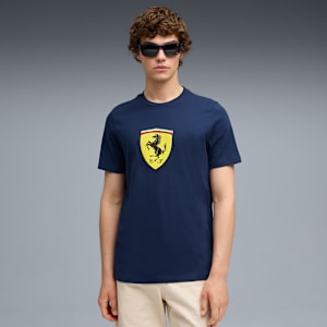 Scuderia Ferrari Sportswear Coloured Shield Tee Men, Persian Blue, large-GBR