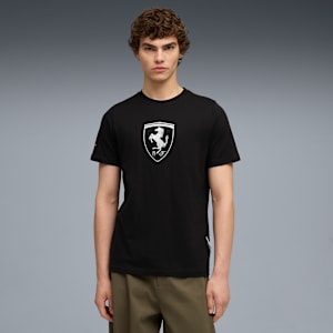 Scuderia Ferrari Sportswear Tonal Shield Tee Men, PUMA Black, large-GBR