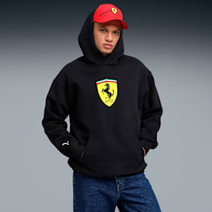 Ferrari Shield Men's Relaxed Fit Cotton Hoodie, PUMA Black, extralarge-IND