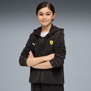 Scuderia Ferrari Sportswear Hooded Sweat Jacket Youth, PUMA Black, large