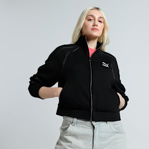 Women's T7 Relaxed Fit Track Jacket, PUMA Black, extralarge-IND