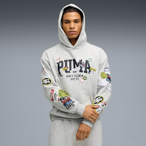 Sticker Pack Pullover Hoodie Men, Light Gray Heather, extralarge
