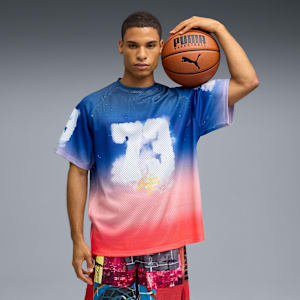 Hooptopia Sunset Hoop Jersey Men, Persian Blue-AOP, extralarge