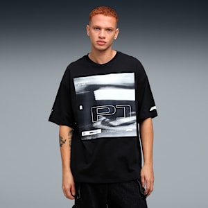 F1 Lifestyle Men's Oversized Racing T-shirt, PUMA Black, extralarge-IND