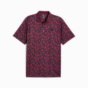 CLOUDSPUN Carmela Floral Golf Polo Men, Deep Navy-Ruby Shimmer, extralarge-GBR