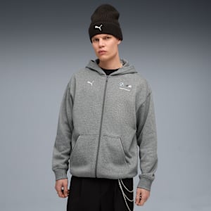 BMW M Motorsport Essentials Men's Full-Zip Hooded Jacket, Medium Gray Heather, extralarge-IND