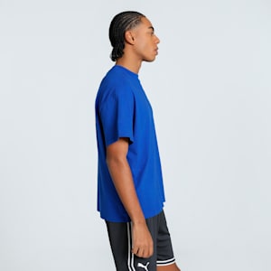 Paris Pastry Men's Oversized Basketball Tee, Vivid Blue, extralarge-IND