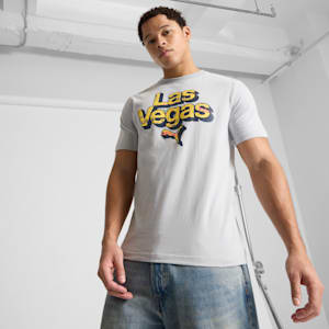 Las Vegas Pattern Men's Graphic Tee, Flat Light Gray, extralarge