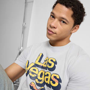 Las Vegas Pattern Men's Graphic Tee, Flat Light Gray, extralarge