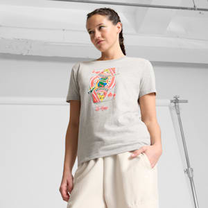 Las Vegas Card Graphics Women's Tee, Light Gray Heather, extralarge
