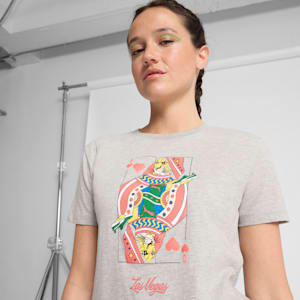 Las Vegas Card Graphics Women's Tee, Light Gray Heather, extralarge