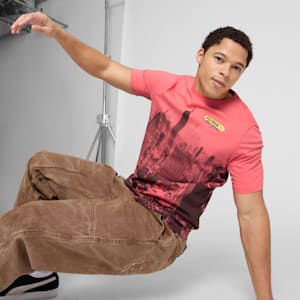 NYC Flagship Skyline Men's Tee, Peach Frost, extralarge