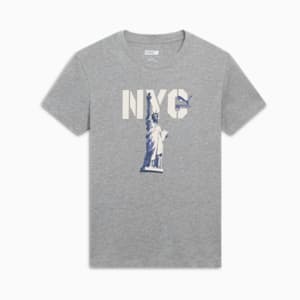 NYC Flagship Big Liberty Women's Tee, Medium Gray Heather, extralarge