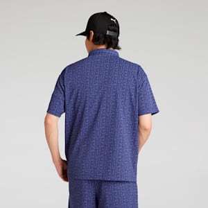 メンズ ゴルフ FOG ジャガード AOP 半袖 ポロシャツ, Deep Navy, extralarge-JPN