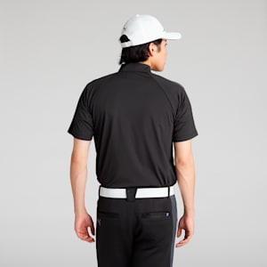 メンズ ゴルフ PF テック ライン クォータージップ 3D モックネック 半袖 シャツ, PUMA Black, extralarge-JPN
