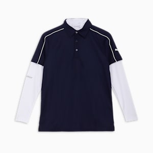 メンズ ゴルフ SB バック プリント インナーセット ポロシャツ, Deep Navy, extralarge-JPN