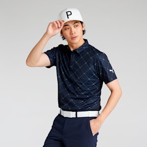 メンズ ゴルフ SB アーガイル AOP 半袖 ポロシャツ, Deep Navy, extralarge-JPN