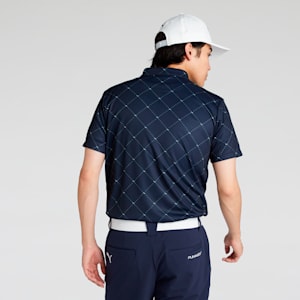 メンズ ゴルフ SB アーガイル AOP 半袖 ポロシャツ, Deep Navy, extralarge-JPN