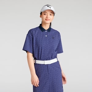 ウィメンズ ゴルフ FOG ジャガード AOP 半袖 ポロシャツ, Deep Navy, extralarge-JPN