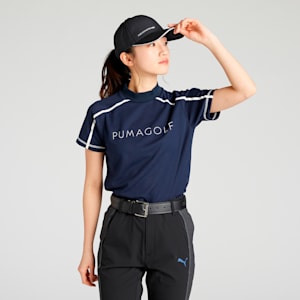 ウィメンズ ゴルフ SB フロント グラフィック モックネック シャツ, Deep Navy, extralarge-JPN