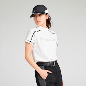 ウィメンズ ゴルフ SB フロント グラフィック モックネック シャツ, White Glow, extralarge-JPN