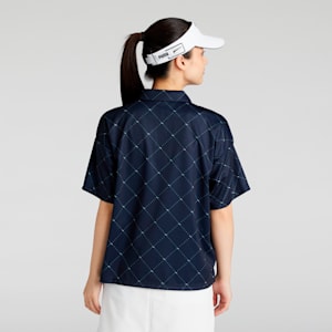 ウィメンズ ゴルフ SB アーガイル AOP 半袖 ポロシャツ, Deep Navy, extralarge-JPN