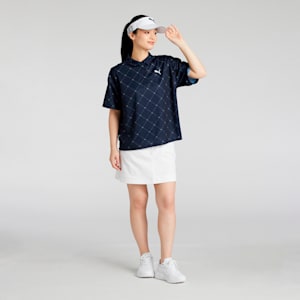 ウィメンズ ゴルフ SB アーガイル AOP 半袖 ポロシャツ, Deep Navy, extralarge-JPN