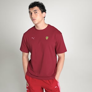 Scuderia Ferrari Miami Men's Graphic Relaxed Fit Tee, Dark Crimson, extralarge-IND