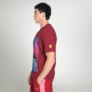 Scuderia Ferrari Miami Men's Motorsport Relaxed Fit Graphic Tee, Dark Crimson, extralarge-IND