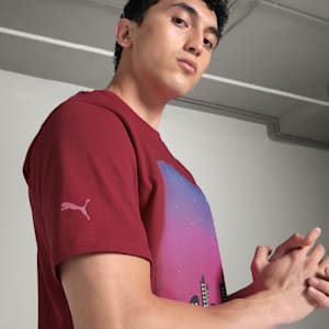 Scuderia Ferrari Miami Men's Motorsport Relaxed Fit Graphic Tee, Dark Crimson, extralarge-IND