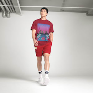 Scuderia Ferrari Miami Men's Motorsport Relaxed Fit Graphic Tee, Dark Crimson, extralarge-IND