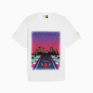Scuderia Ferrari Miami Men's Motorsport Relaxed Fit Graphic Tee, PUMA White, extralarge-IND