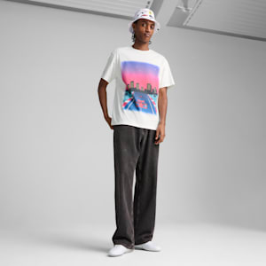 Scuderia Ferrari Miami Men's Motorsport Relaxed Fit Graphic Tee, PUMA White, extralarge-IND
