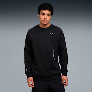 PUMATECH Men's Relaxed Fit Crew Sweatshirt, PUMA Black, extralarge-IND
