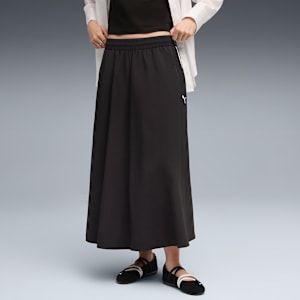 T7 Woven Midi Skirt Women, PUMA Black, extralarge