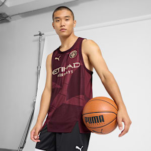 PUMA HOOPS x MANCHESTER CITY Men's Basketball Jersey, Dark Jasper-AOP, extralarge