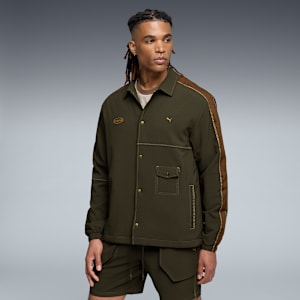 PUMA x BODEGA T7 Men's Coach's Jacket, Dark Olive, extralarge