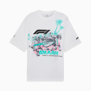 Playera gráfica para hombre F1® Miami Pitstop, PUMA White, extralarge