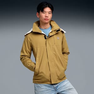 Wardrobe Essentials Men's Insulated Hooded Jacket, Honey Butter, extralarge-IND