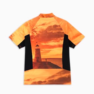 メンズ ゴルフ PUMA x FFTK AOP ジップアップ モックネック 半袖 シャツ, Rickie Orange, extralarge-JPN