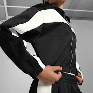 Women's Relaxed Fit Cropped Track Jacket, PUMA Black, extralarge-IND