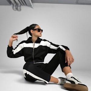 Women's Relaxed Fit Cropped Track Jacket, PUMA Black, extralarge-IND